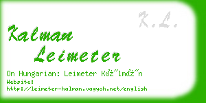 kalman leimeter business card